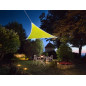 VOILE SOLAIRE AVEC CONTOUR LED - TRIANGULAIRE - 3.6 x 3.6 x 3.6 m - CITRON VERT
