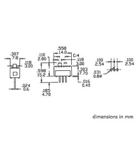 INTERRUPTEUR MINIATURE A GLISSIERE POUR CI 1P ON-ON 0.2" - Velleman