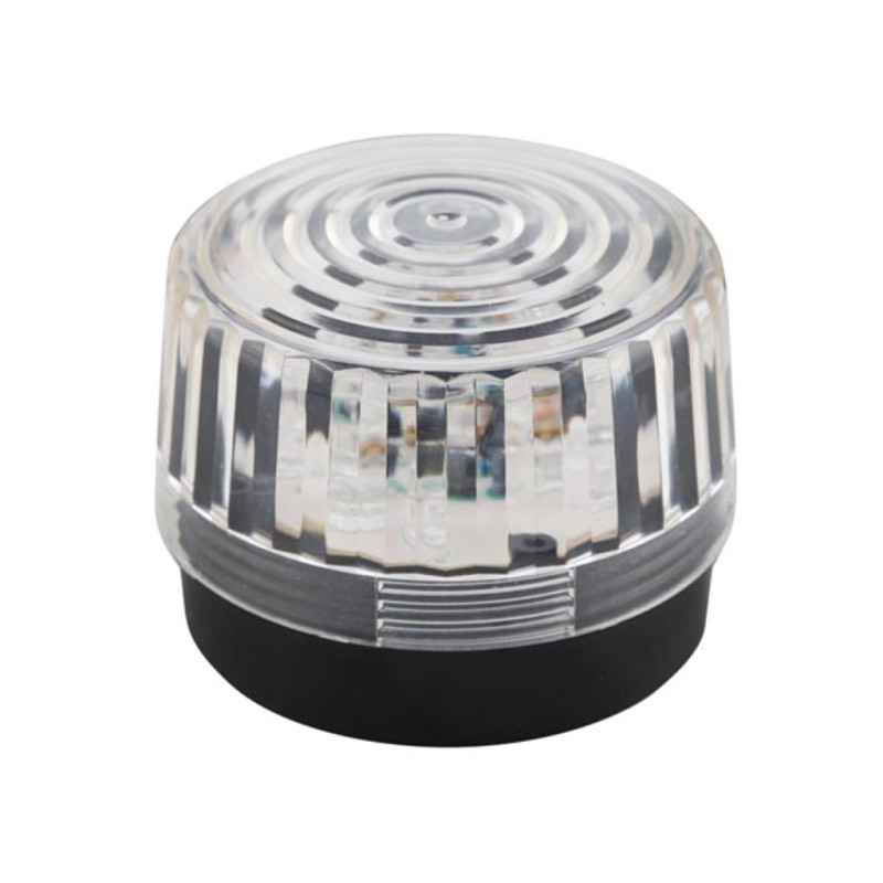 FLASH STROBOSCOPIQUE À LED - TRANSPARENT - 12 VCC - ø 100 mm FLASH STROBOSCOPIQUE À LED - TRANSPARENT - 12 VCC - ø 100 mm