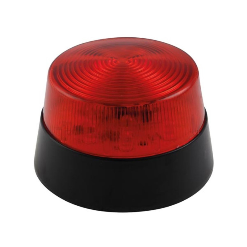 FLASH STROBOSCOPIQUE À LED - ROUGE - 12 VCC - ø 77 mm