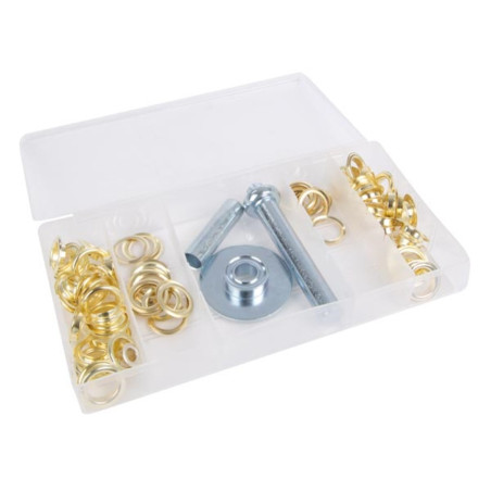 Assortiment d'œillets pour bâches, 130 pièces