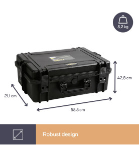 MALLETTE RIGIDE - 555 x 428 x 211 mm - AVEC MOUSSE - 50,1 L - PRL