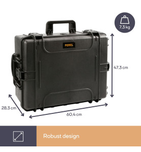 MALLETTE RIGIDE TROLLY - 604 x 473 x 283 mm - AVEC MOUSSE - 80 L - PRL