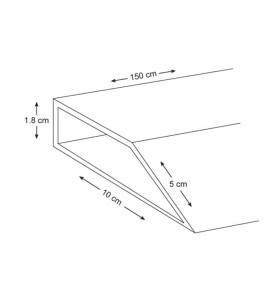 PROFIL EN ALUMINIUM - BISEAUTÉ - 150 cm - PRL