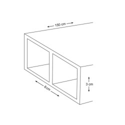 PROFIL EN ALUMINIUM - 150 cm - 30 x 65 mm - 1.35 mm