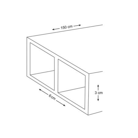 PROFIL EN ALUMINIUM - 150 cm - 30 x 65 mm - 1.35 mm