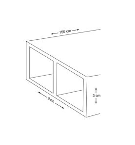 PROFIL EN ALUMINIUM - 150 cm - 30 x 65 mm - 1.35 mm - PRL