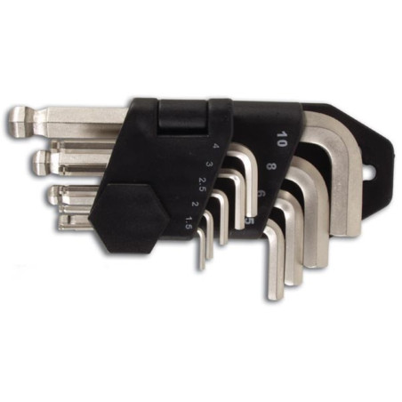 JEU DE CLES ALLEN - EMBOUT SPHERIQUE - 9 pcs - PRL