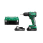 Perceuse-visseuse sans fil, 18V, 55 Nm, coffret HSC II, y compris les accessoires, 2 x 2Ah batteries et chargeur.