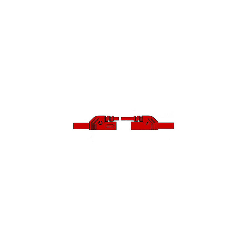 CORDON DE MESURE ISOLE 4mm 50cm AVEC REPRISE - ROUGE (MLB-SH/WS 50/1)