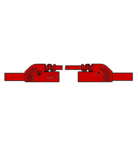 CORDON DE MESURE ISOLE 4mm 50cm AVEC REPRISE - ROUGE (MLB-SH/WS 50/1) 
