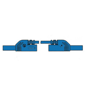 CORDON DE MESURE ISOLE 4mm 25cm AVEC REPRISE - BLEU (MLB-SH/WS 25/1) -