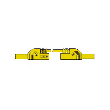 CORDON DE MESURE ISOLE 4mm 25cm AVEC REPRISE - JAUNE (MLB-SH/WS 25/1) 