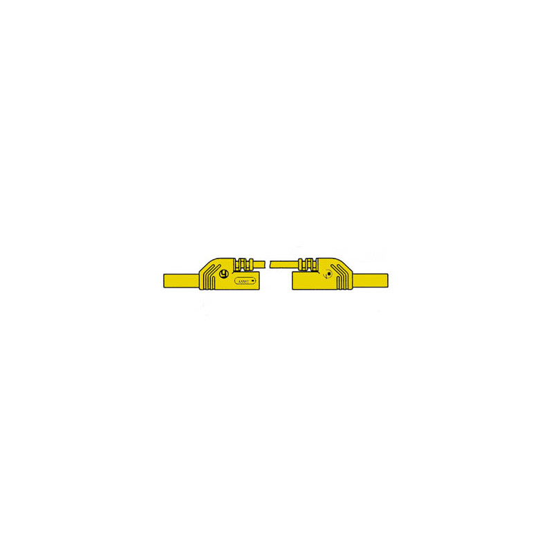 CORDON DE MESURE ISOLE 4mm 50cm AVEC REPRISE - JAUNE (MLB-SH/WS 50/1)