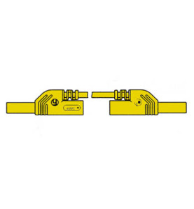 CORDON DE MESURE ISOLE 4mm 50cm AVEC REPRISE - JAUNE (MLB-SH/WS 50/1) 