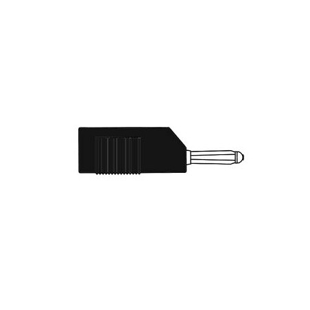 FICHE MULTICONTACTS 4mm A TROU TRANSVERSAL ET REPRISE ARRIERE - NOIR (