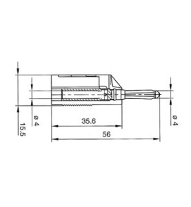 FICHE MULTICONTACTS 4mm A TROU TRANSVERSAL ET REPRISE ARRIERE - NOIR (