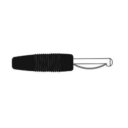 FICHE STANDARD 4mm AVEC VIS DE SERRAGE - NOIR (VON 20) - Velleman