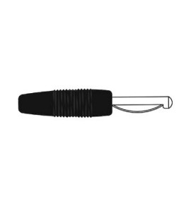 FICHE STANDARD 4mm AVEC VIS DE SERRAGE - NOIR (VON 20) - Velleman