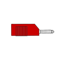 FICHE MULTICONTACTS 4mm A TROU TRANSVERSAL ET REPRISE ARRIERE - ROUGE 