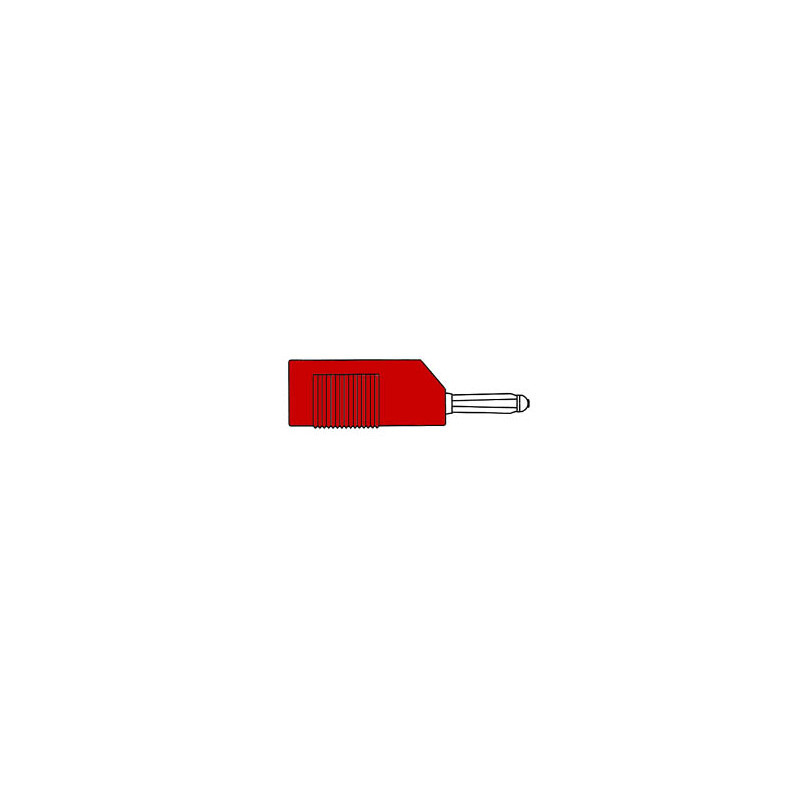 FICHE MULTICONTACTS 4mm A TROU TRANSVERSAL ET REPRISE ARRIERE - ROUGE (BSB 20K)