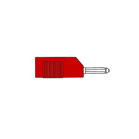 FICHE MULTICONTACTS 4mm A TROU TRANSVERSAL ET REPRISE ARRIERE - ROUGE 