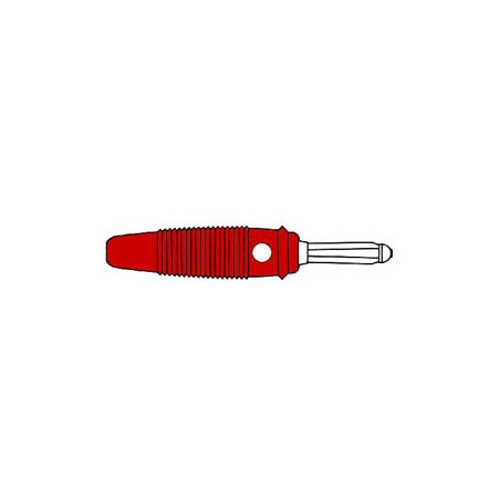 FICHE MULTICONTACTS 4mm A TROU TRANSVERSAL - ROUGE (BULA 20K) - Vellem