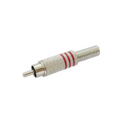 FICHE RCA MALE - NICKEL - ROUGE - Velleman