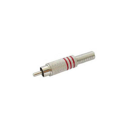 FICHE RCA MALE - NICKEL - ROUGE - Velleman