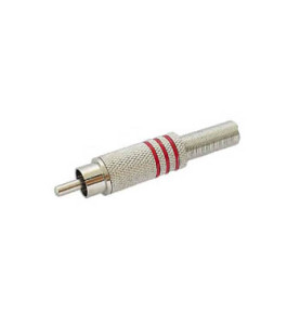 FICHE RCA MALE - NICKEL - ROUGE - Velleman