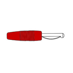 FICHE STANDARD 4mm AVEC VIS DE SERRAGE - ROUGE (VON 20) - Velleman