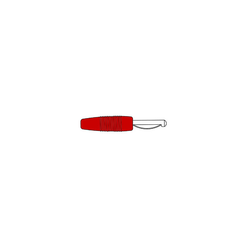 FICHE STANDARD 4mm AVEC VIS DE SERRAGE - ROUGE (VON 20)