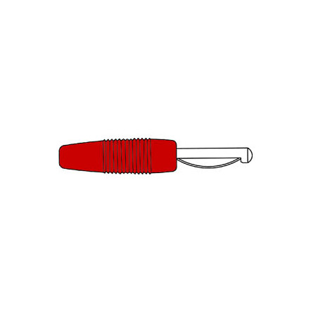 FICHE STANDARD 4mm AVEC VIS DE SERRAGE - ROUGE (VON 20) - Velleman