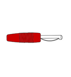 FICHE STANDARD 4mm AVEC VIS DE SERRAGE - ROUGE (VON 20) - Velleman