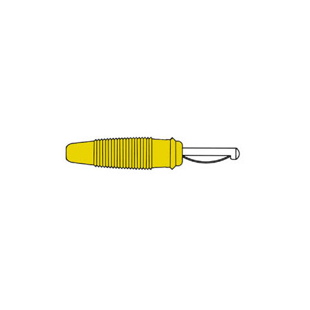 FICHE 4mm A TROU TRANSVERSAL, A SOUDER - JAUNE (VQ 30) - Velleman
