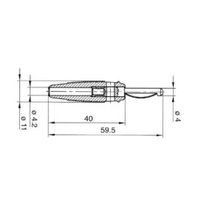 FICHE 4mm A TROU TRANSVERSAL, A SOUDER - JAUNE (VQ 30) - Velleman