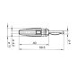 FICHE 4mm A TROU TRANSVERSAL, A SOUDER - VERT (VQ 30)