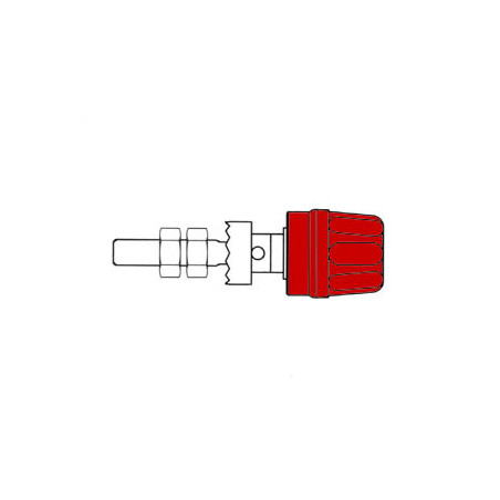 DOUILLE 4mm - LONGUE TIGE - ROUGE (PK 10A) - Velleman