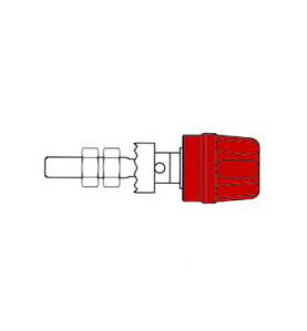 DOUILLE 4mm - LONGUE TIGE - ROUGE (PK 10A) - Velleman