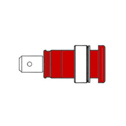 DOUILLE DE SECURITE ISOLEE 4mm, ROUGE (SEB 2620-F6,3) - Velleman