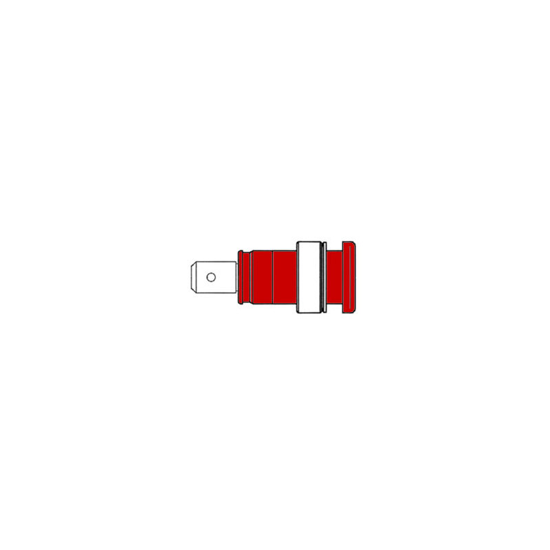 DOUILLE DE SECURITE ISOLEE 4mm, ROUGE (SEB 2620-F6,3)