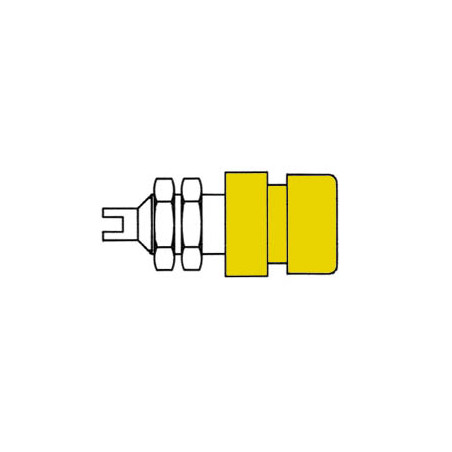 DOUILLE STANDARD 4mm ISOLEE - JAUNE (BIL 20) - Velleman