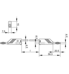 CORDON DE MESURE 4mm 100cm - NOIR (MLN SIL 100/1) - Velleman