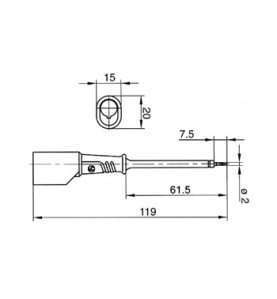 POINTE DE TOUCHE 4mm POUR FICHE AVEC REPRISE ARRIERE - NOIR (PRÜF 2S) 