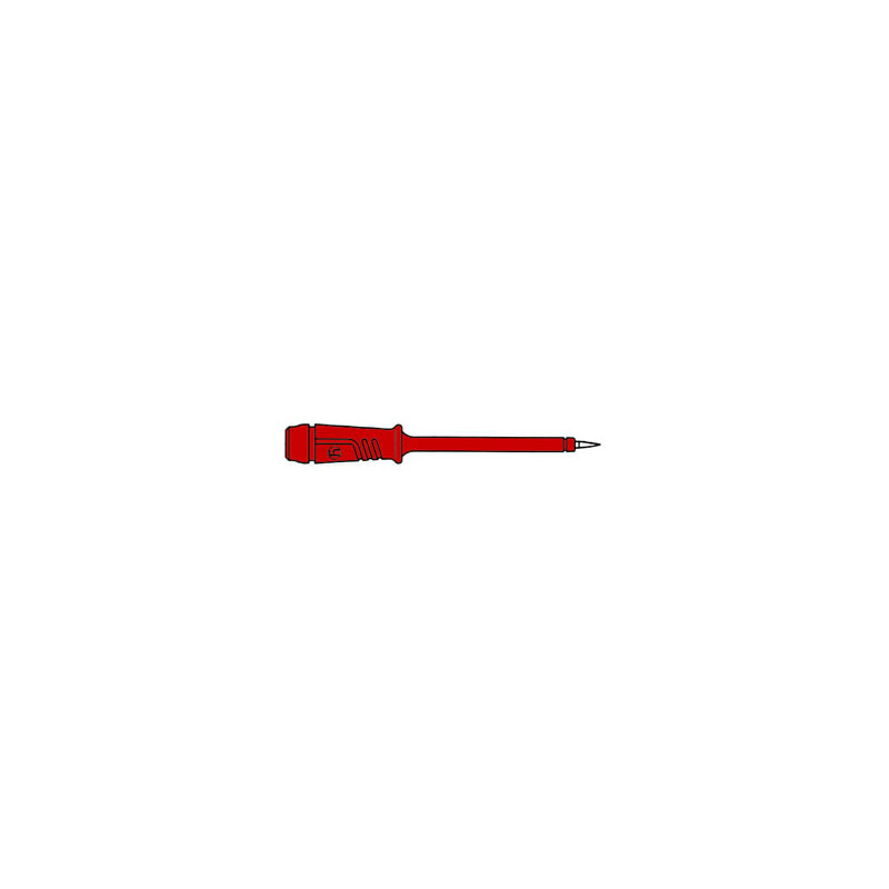 POINTE DE TOUCHE À DOUILLE ISOLANTE FLEXIBLE 4mm EN ACIER INOX - ROUGE (PRÜF 2)