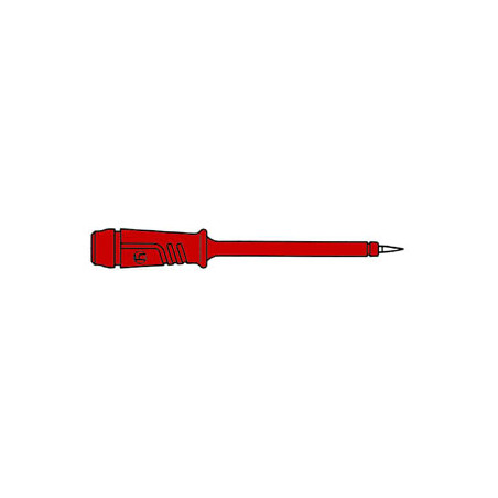 POINTE DE TOUCHE À DOUILLE ISOLANTE FLEXIBLE 4mm EN ACIER INOX - ROUGE