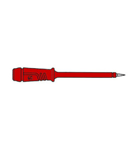 POINTE DE TOUCHE À DOUILLE ISOLANTE FLEXIBLE 4mm EN ACIER INOX - ROUGE