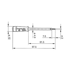 POINTE DE TOUCHE À DOUILLE ISOLANTE FLEXIBLE 4mm EN ACIER INOX - ROUGE