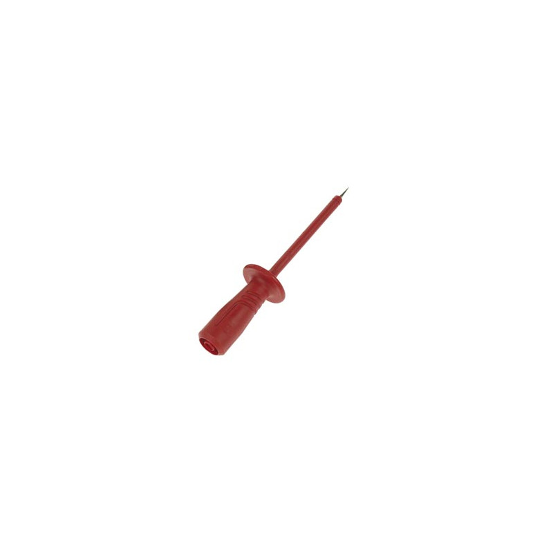 TEST PROBE WITH ELASTIC,SHATTER-PROROOF INSULATED SLEEVE, FEMALE SOCKET 4mm safety (PRUEF2600 RED)