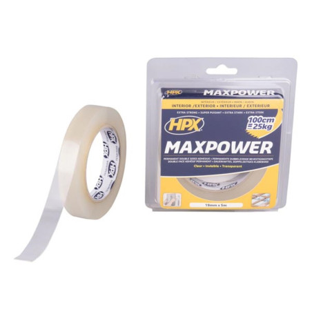 Ruban Max Power Transparent double face - 19mm x 5m - PRL